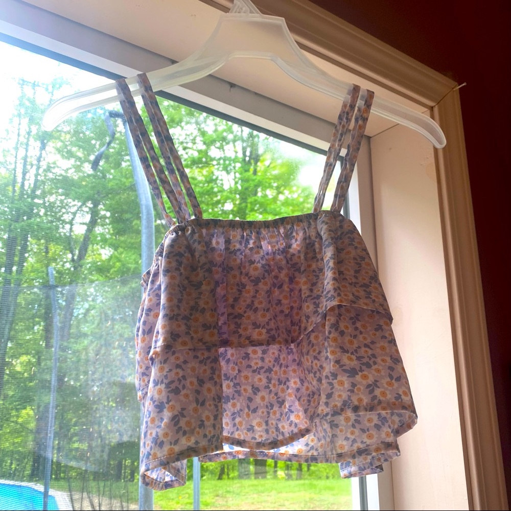Floral layered cami top